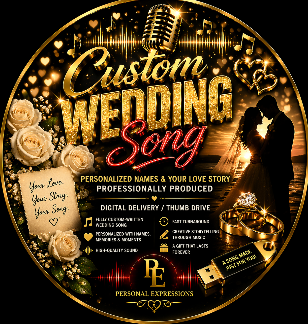 Wedding Song – Personalized Names & Love Story – Digital Delivery