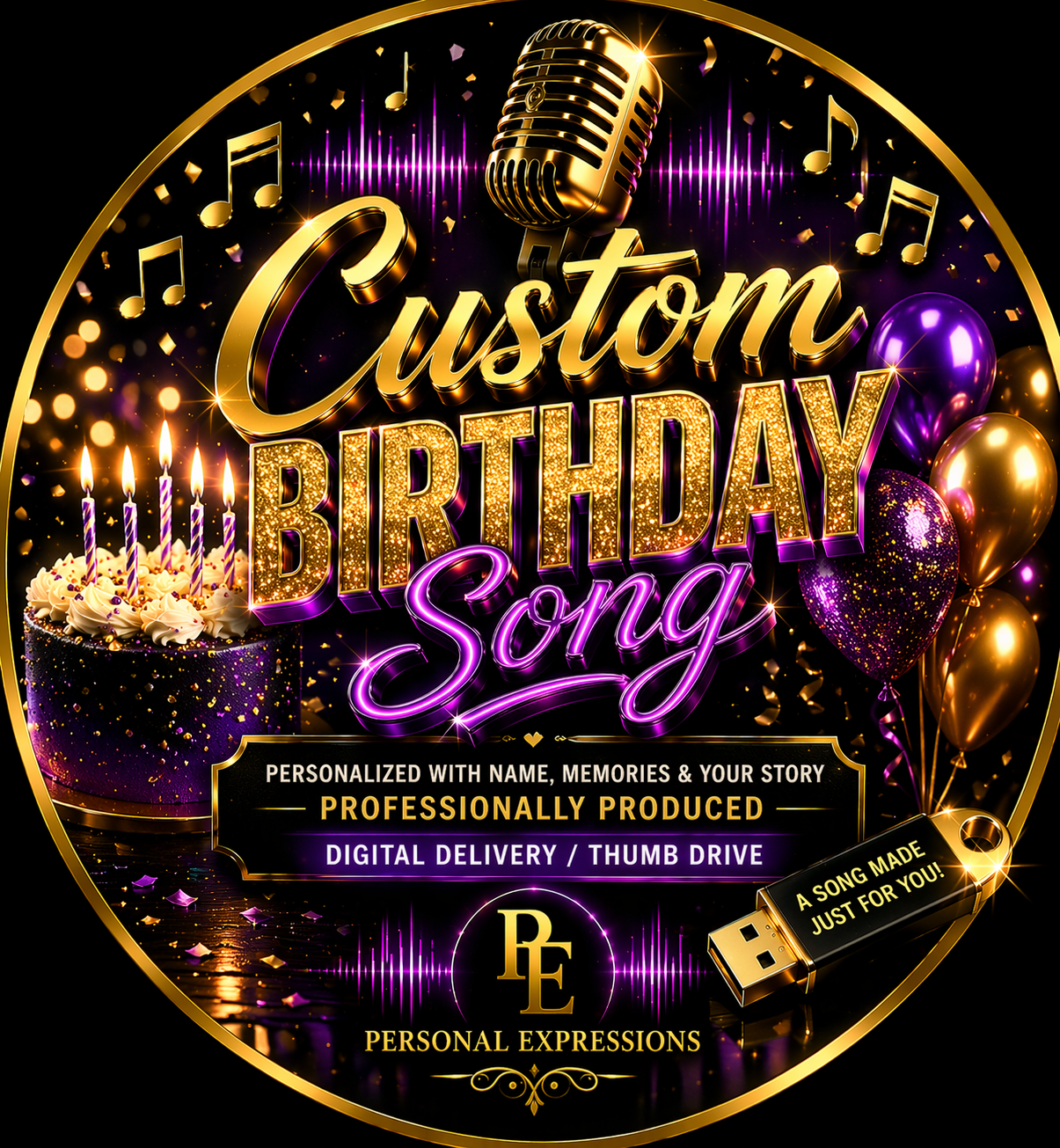 Birthday Song – Personalized Names & Love Story – Digital Delivery